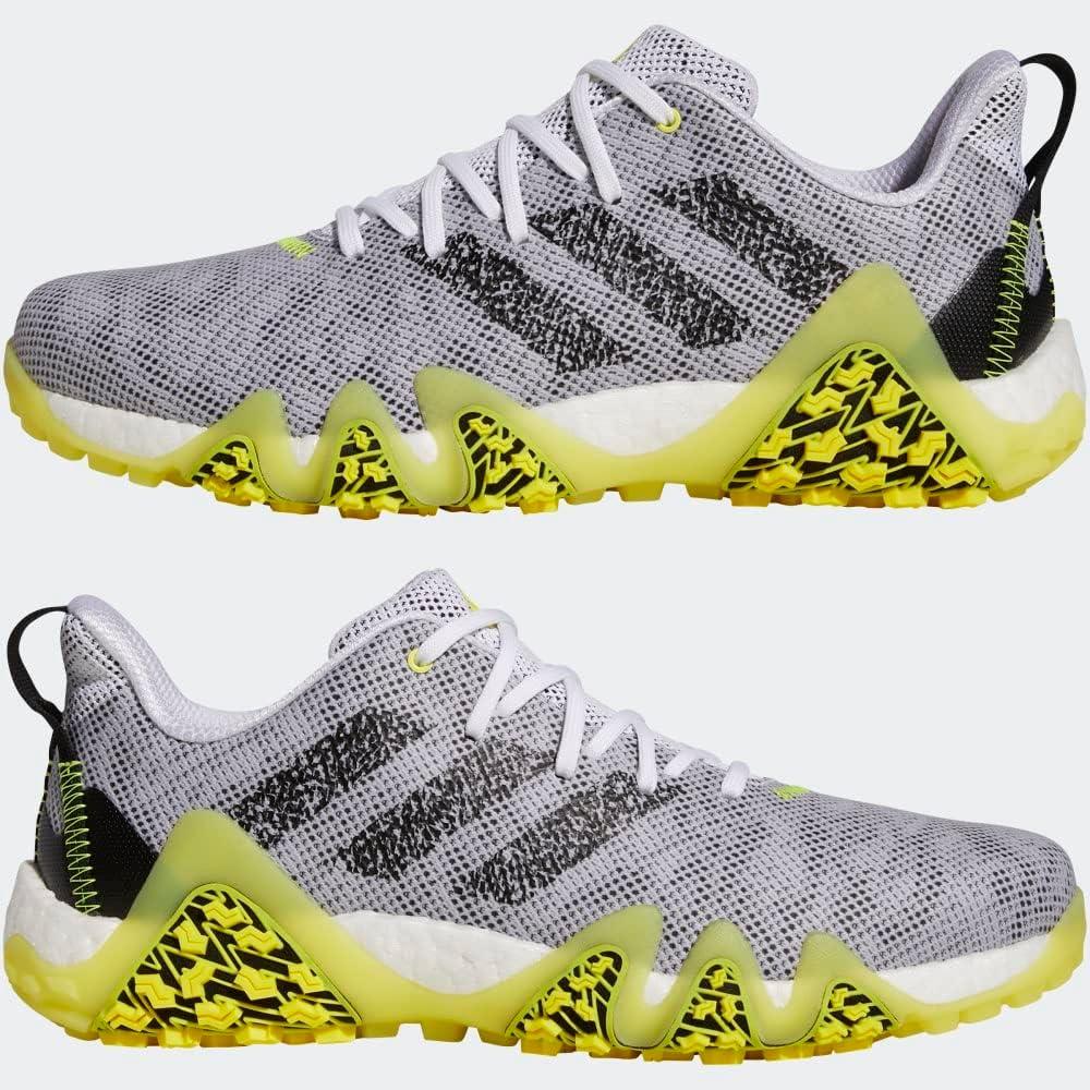 imageadidas Mens Codechaos 22 Spikeless Golf Golf Sneakers Shoes Silver WhiteFootwear WhiteCore BlackBeam Yellow