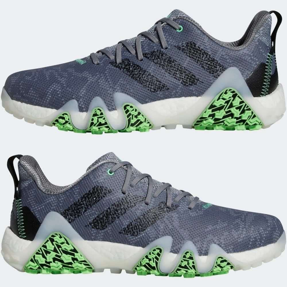 imageadidas Mens Codechaos 22 Spikeless Golf Golf Sneakers Shoes Silver WhiteGrey ThreeCore BlackBeam Green