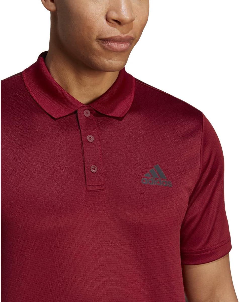 imageadidas Mens Designed to Move 3Stripes Polo ShirtCollegiate BurgundyBlack