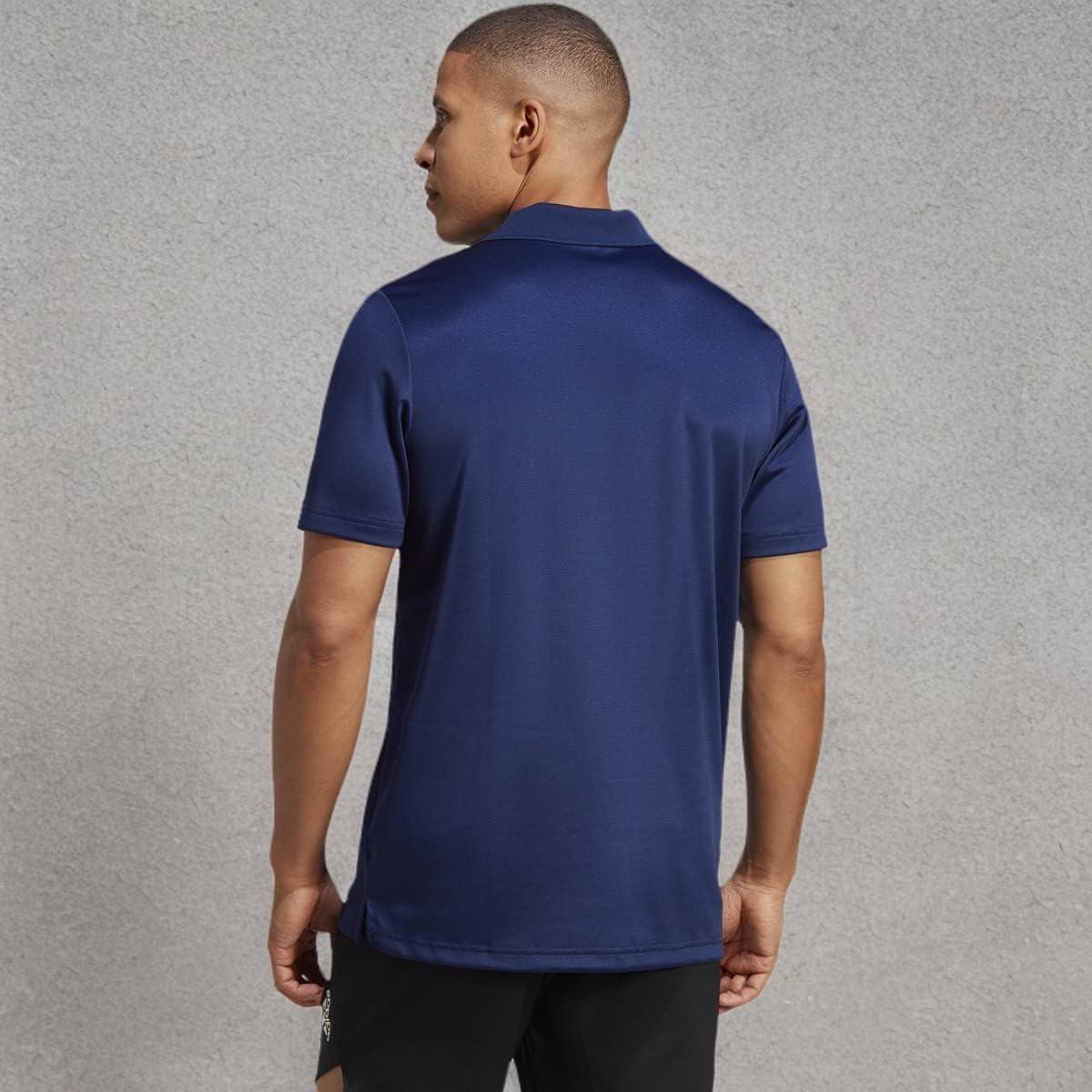 imageadidas Mens Designed to Move 3Stripes Polo ShirtDark BlueWhite