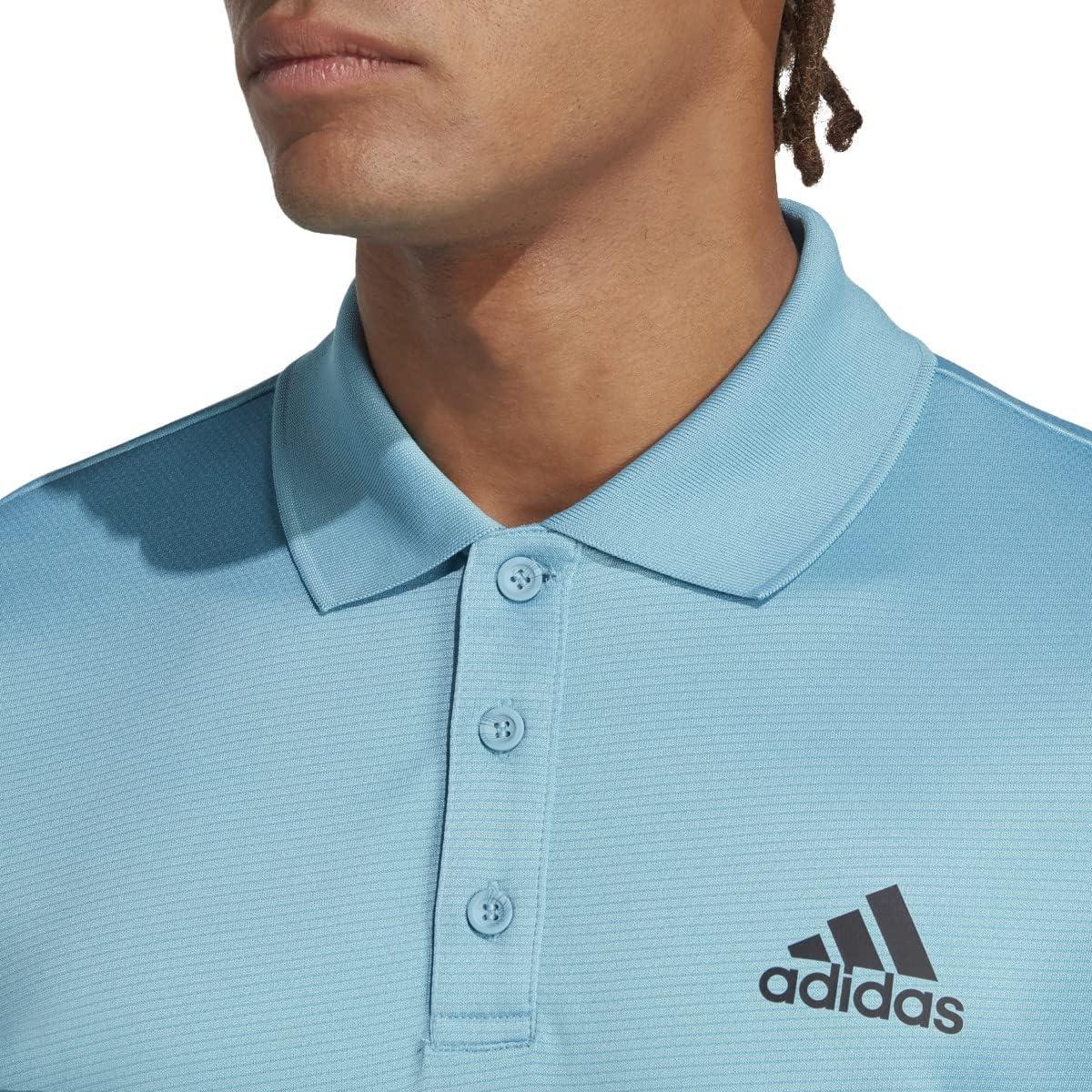 imageadidas Mens Designed to Move 3Stripes Polo ShirtPreloved BlueBlack