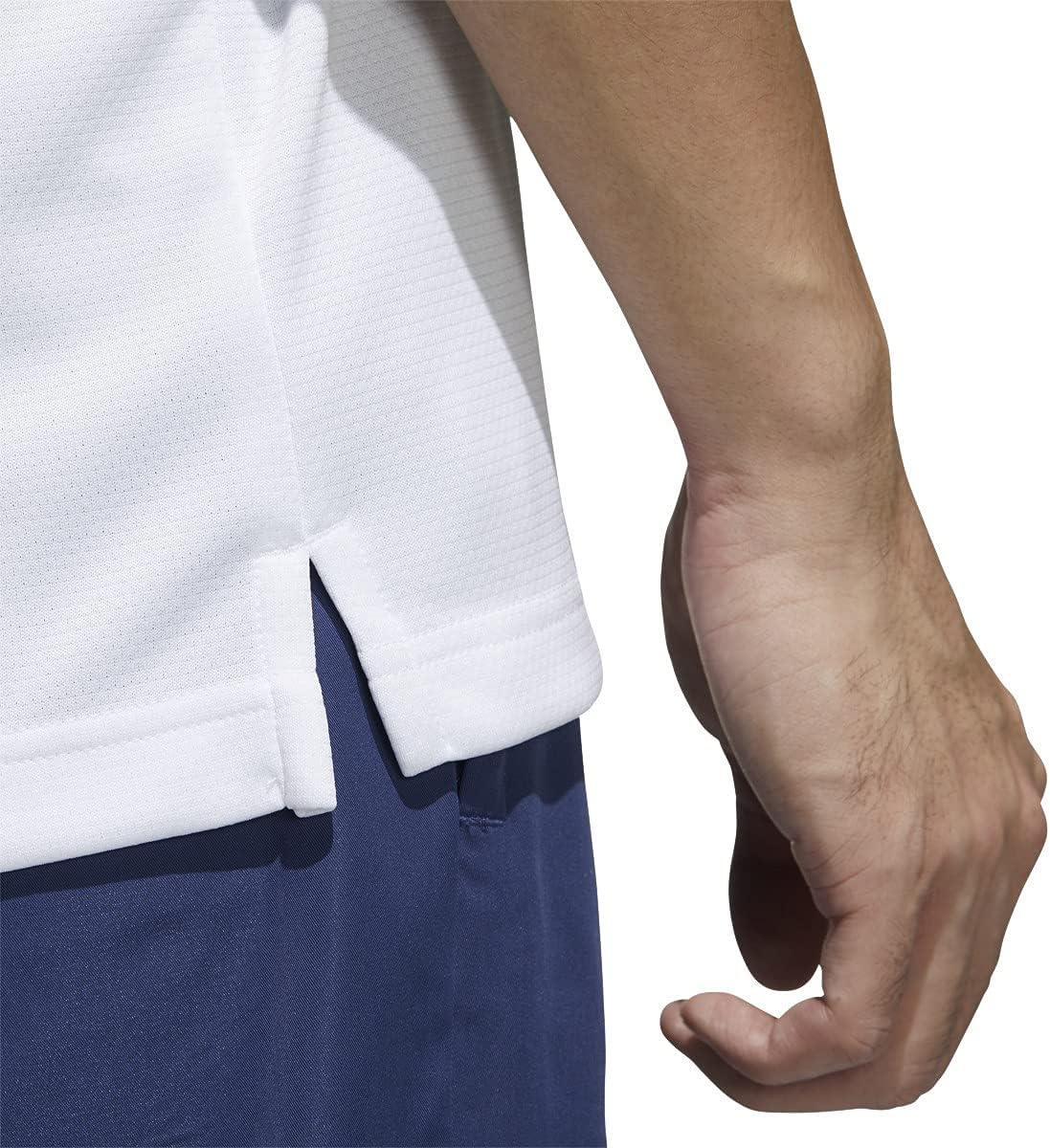 imageadidas Mens Designed to Move 3Stripes Polo ShirtWhiteBlack