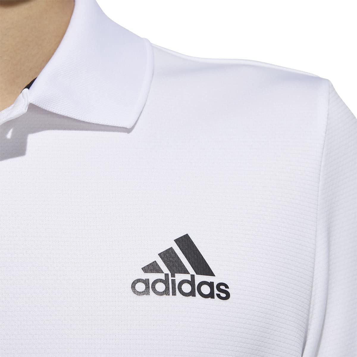 imageadidas Mens Designed to Move 3Stripes Polo ShirtWhiteBlack