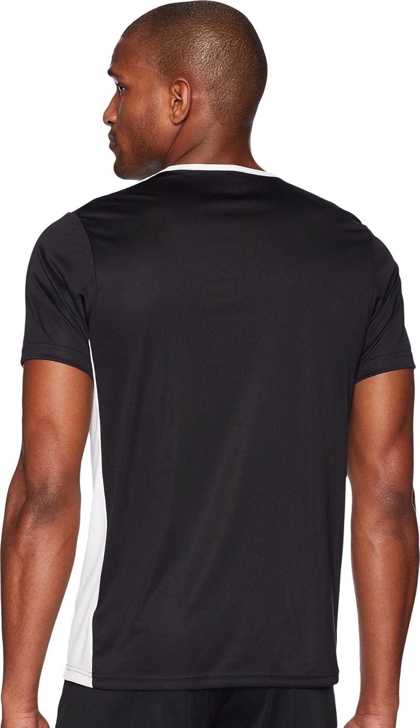imageadidas Mens Entrada 18 Soccer JerseyBlackWhite