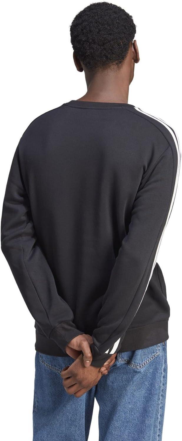 imageadidas Mens Essentials 3Stripes Fleece SweatshirtBlack