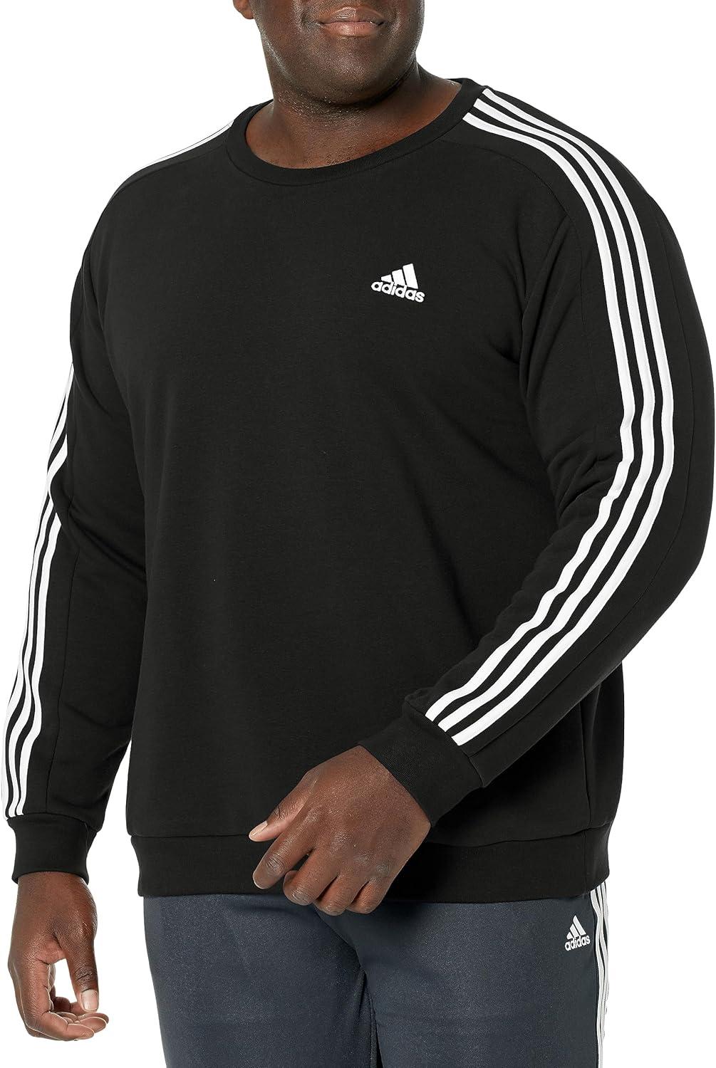 imageadidas Mens Essentials 3Stripes Fleece SweatshirtBlack