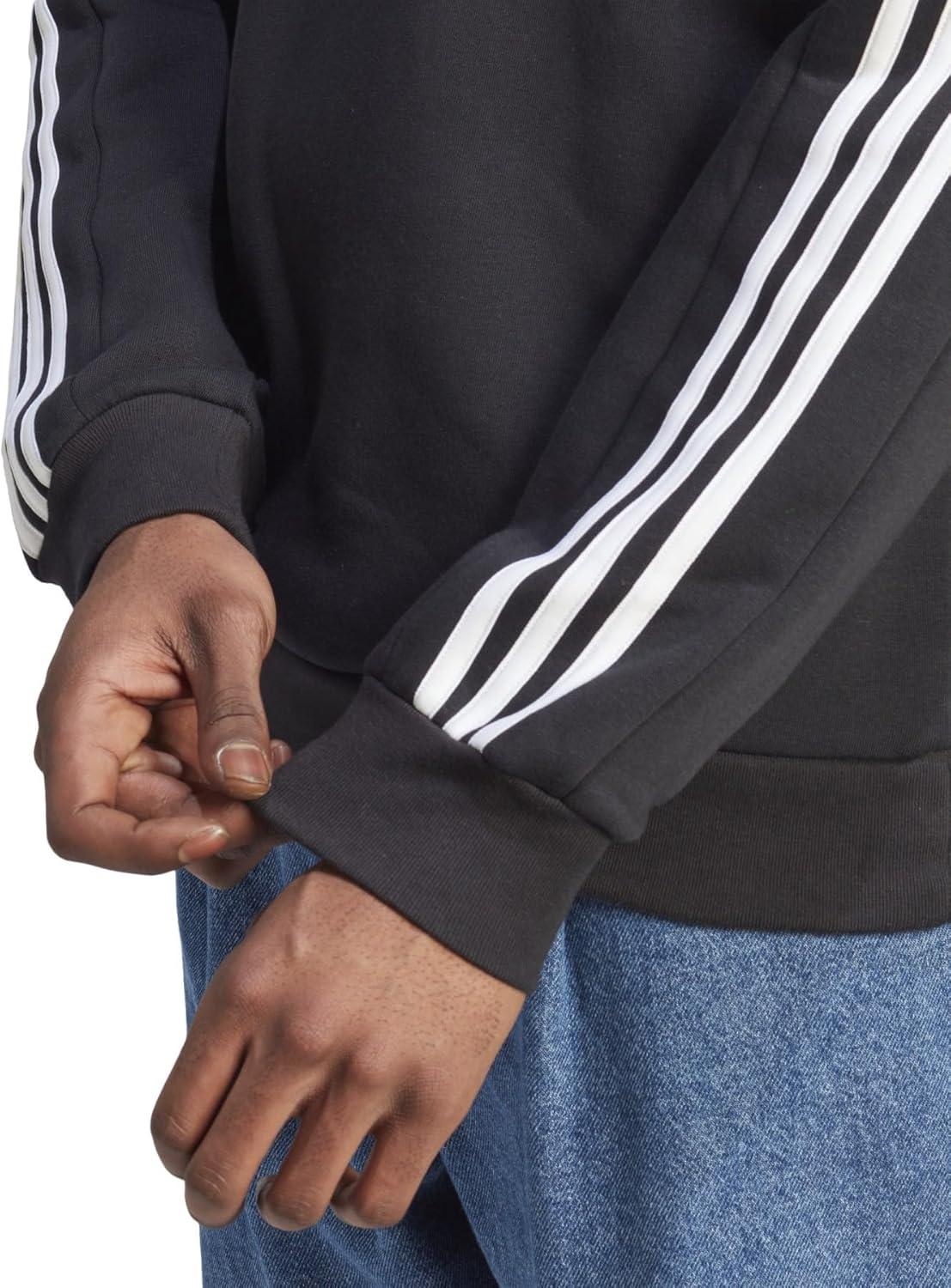 imageadidas Mens Essentials 3Stripes Fleece SweatshirtBlack