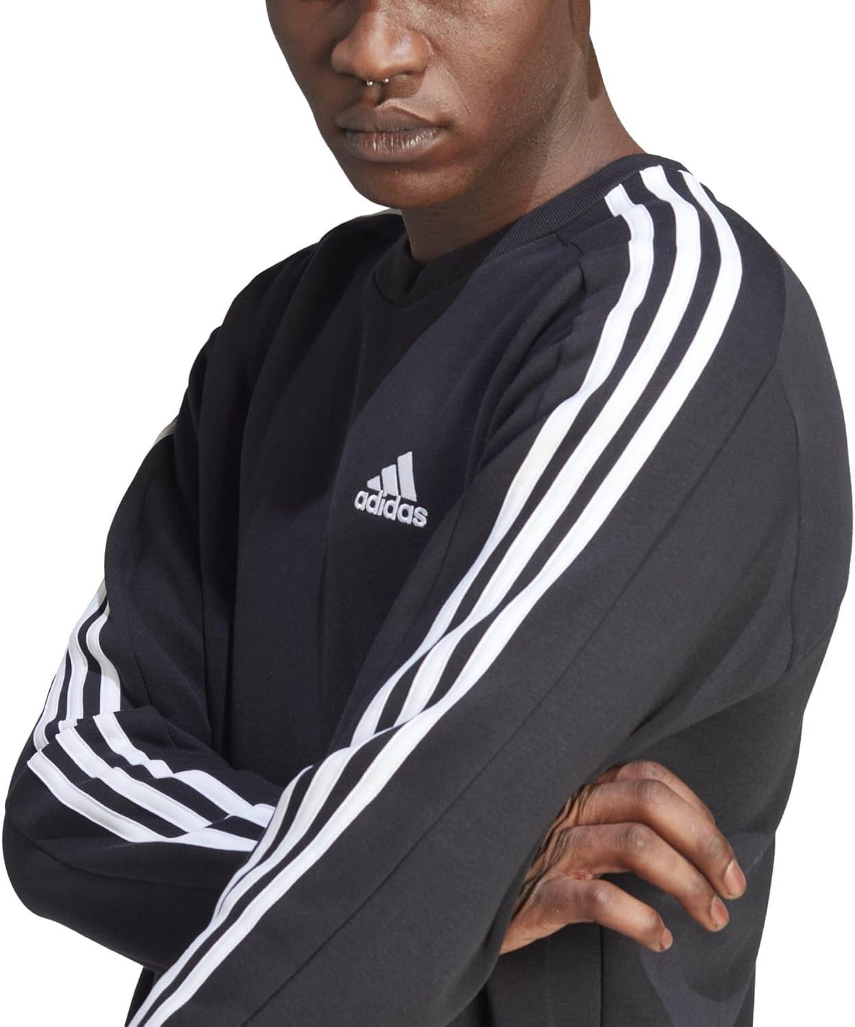 imageadidas Mens Essentials 3Stripes Fleece SweatshirtBlack