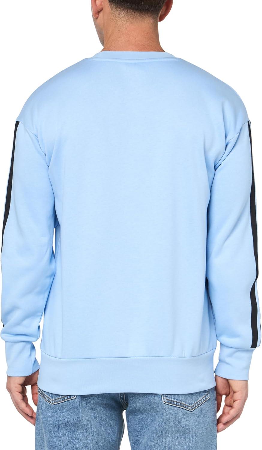 imageadidas Mens Essentials 3Stripes Fleece SweatshirtBlueBlack