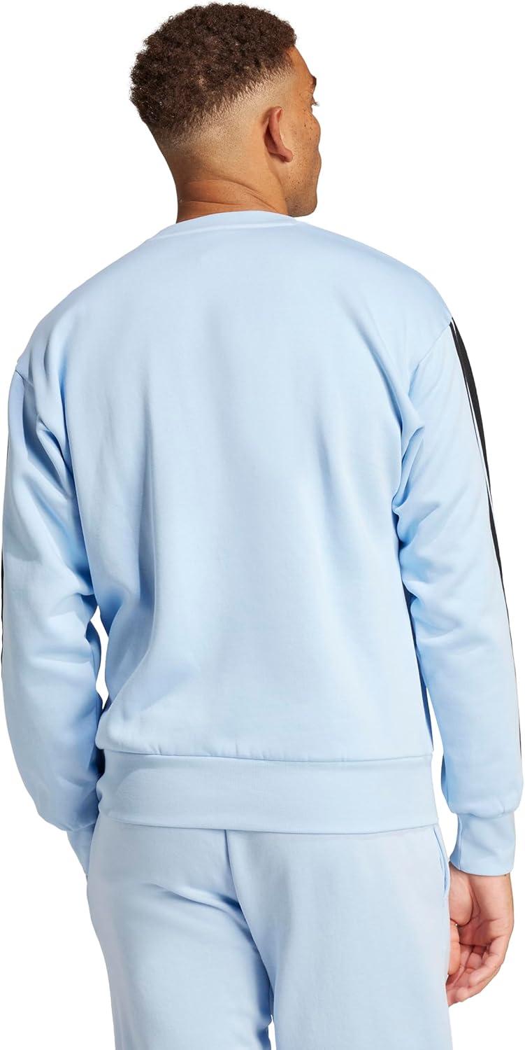 imageadidas Mens Essentials 3Stripes Fleece SweatshirtBlueBlack