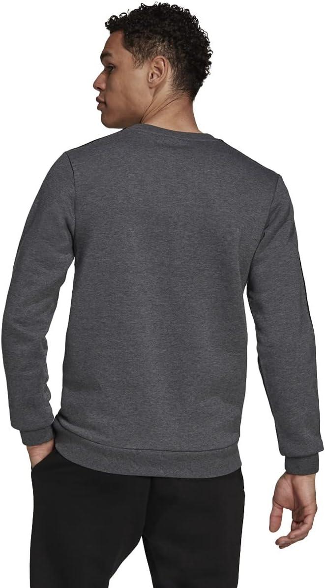 imageadidas Mens Essentials 3Stripes Fleece SweatshirtDark Grey HeatherBlack