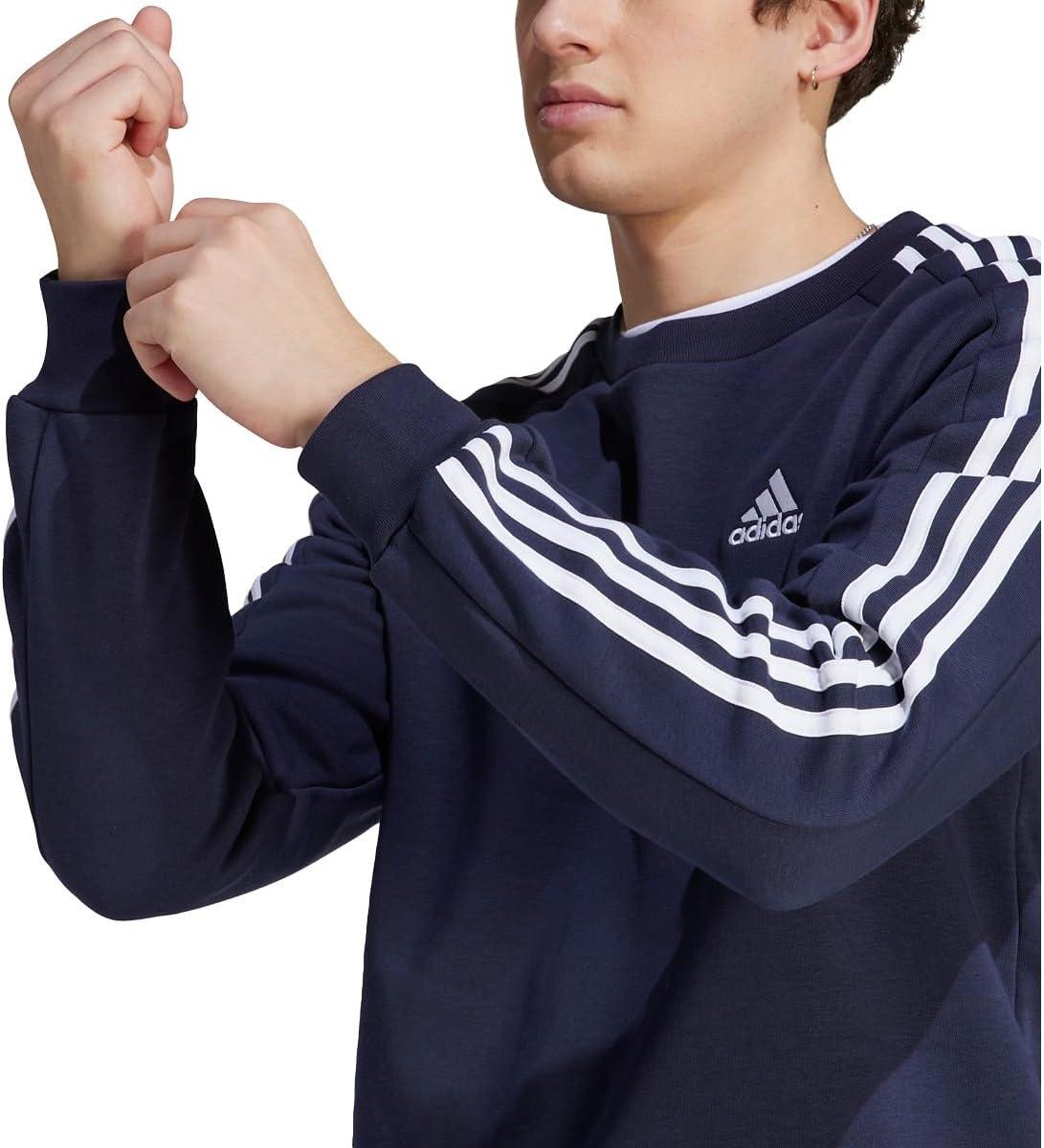 imageadidas Mens Essentials 3Stripes Fleece SweatshirtInk