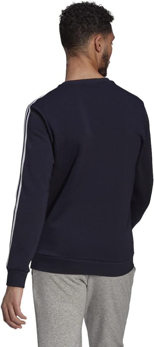 imageadidas Mens Essentials 3Stripes Fleece SweatshirtInkWhite