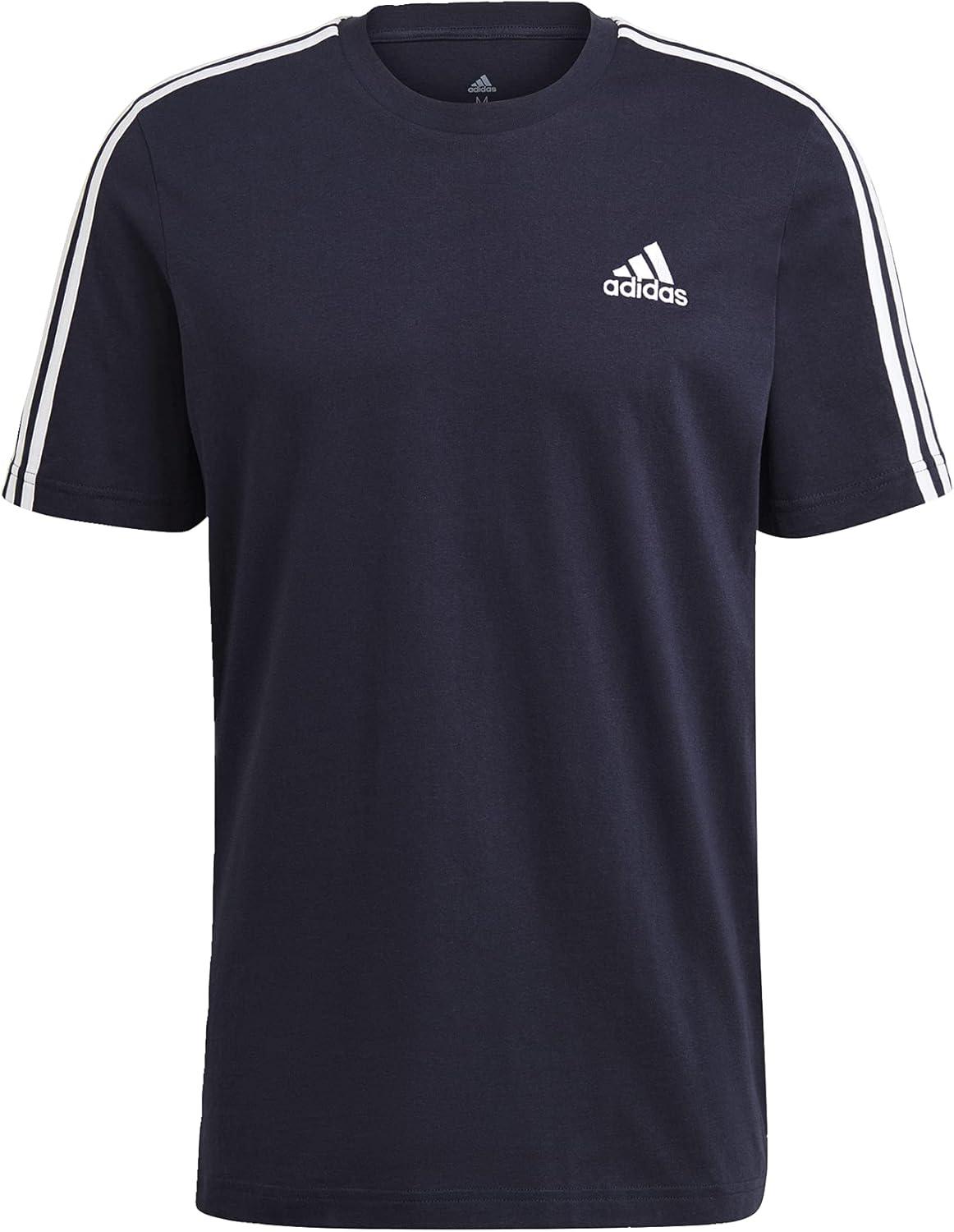 imageadidas Mens Essentials 3stripes TeeLegend Ink