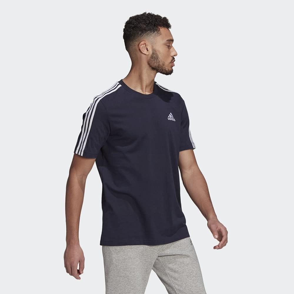 imageadidas Mens Essentials 3stripes TeeLegend Ink