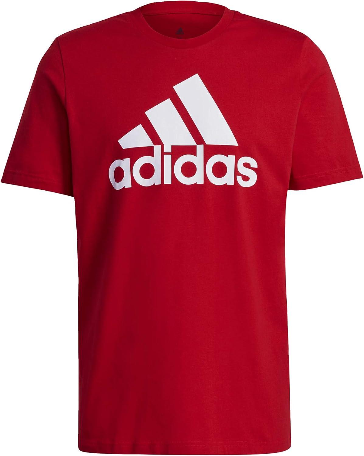 imageadidas Mens Essentials Big Logo Tee BlackwhiteScarletWhite