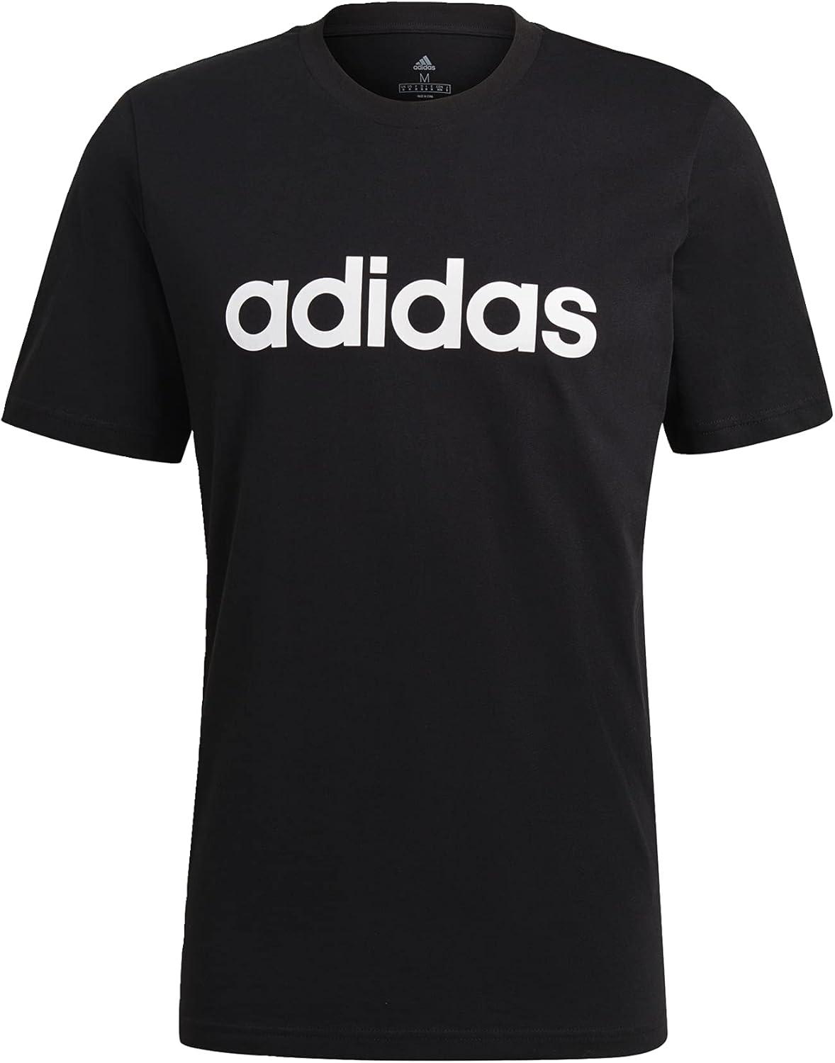 imageadidas Mens Essentials Embroidered Linear Logo TeeBlack
