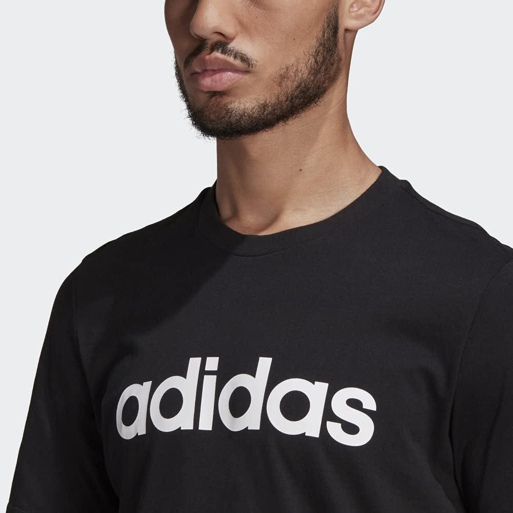 imageadidas Mens Essentials Embroidered Linear Logo TeeBlack