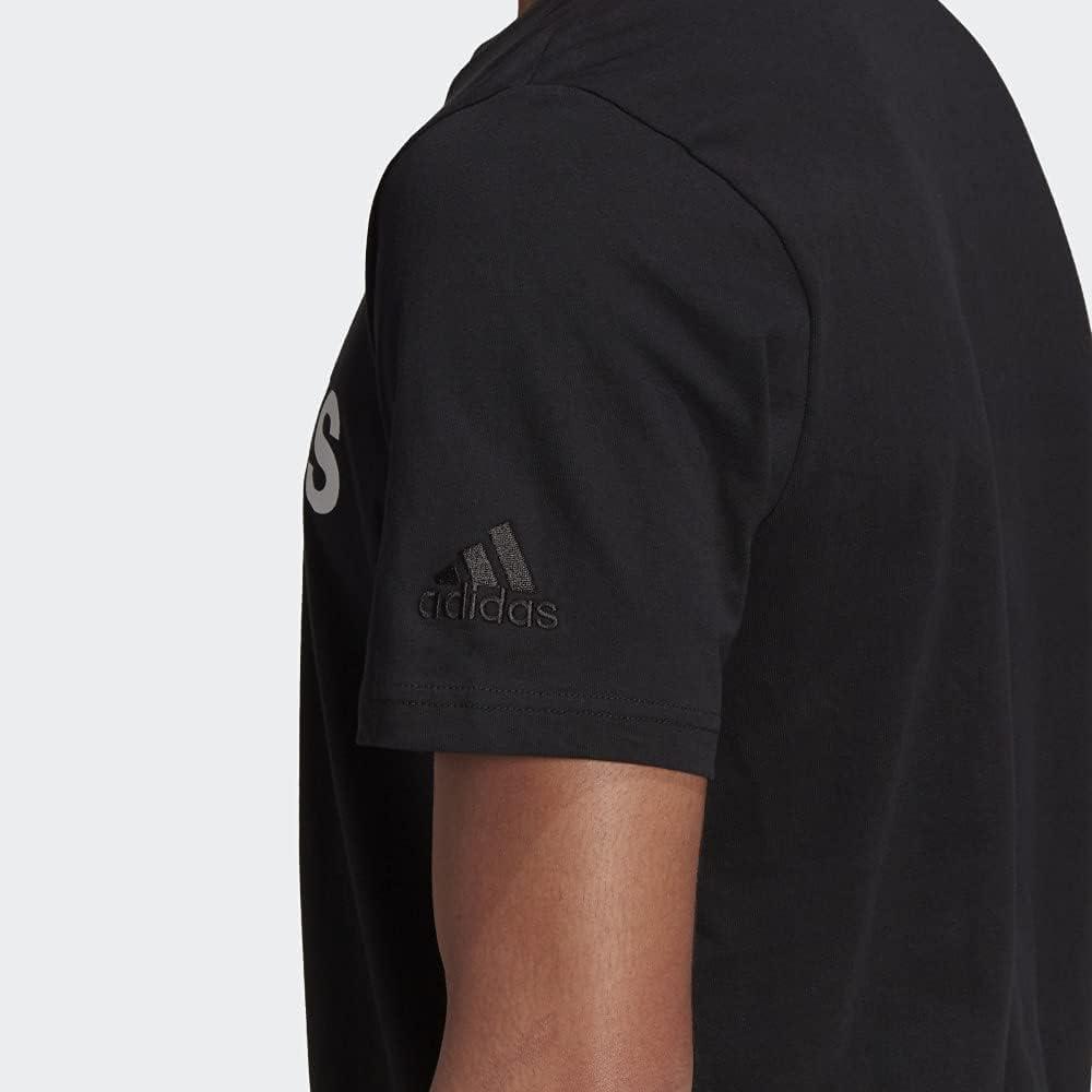 imageadidas Mens Essentials Embroidered Linear Logo TeeBlack