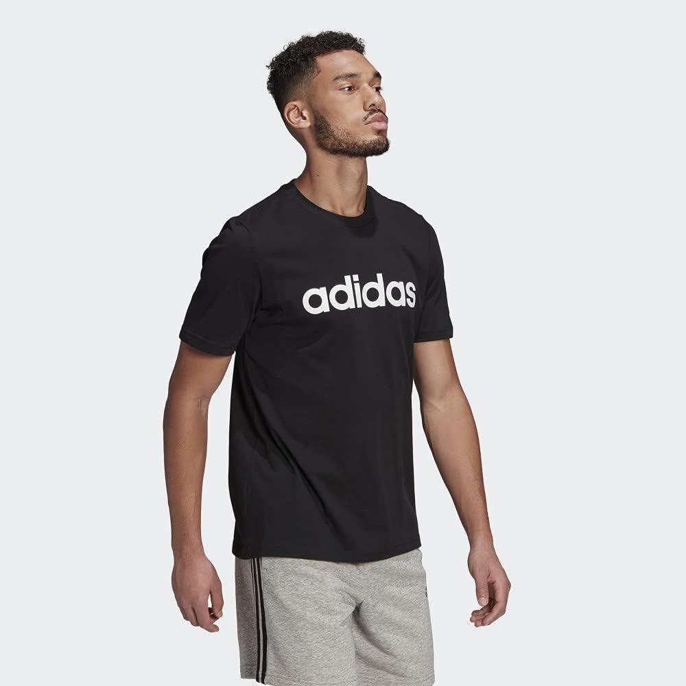 imageadidas Mens Essentials Embroidered Linear Logo TeeBlack
