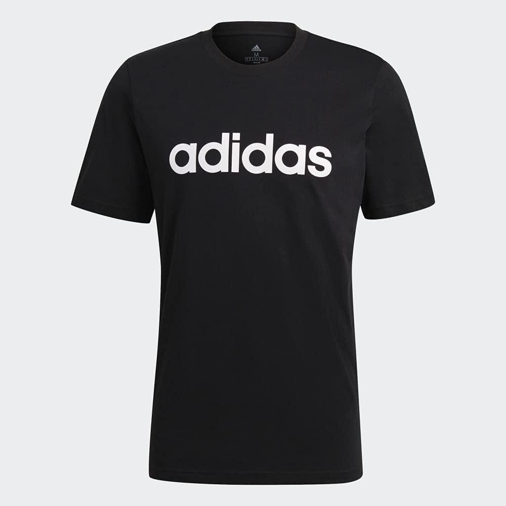 imageadidas Mens Essentials Embroidered Linear Logo TeeBlack