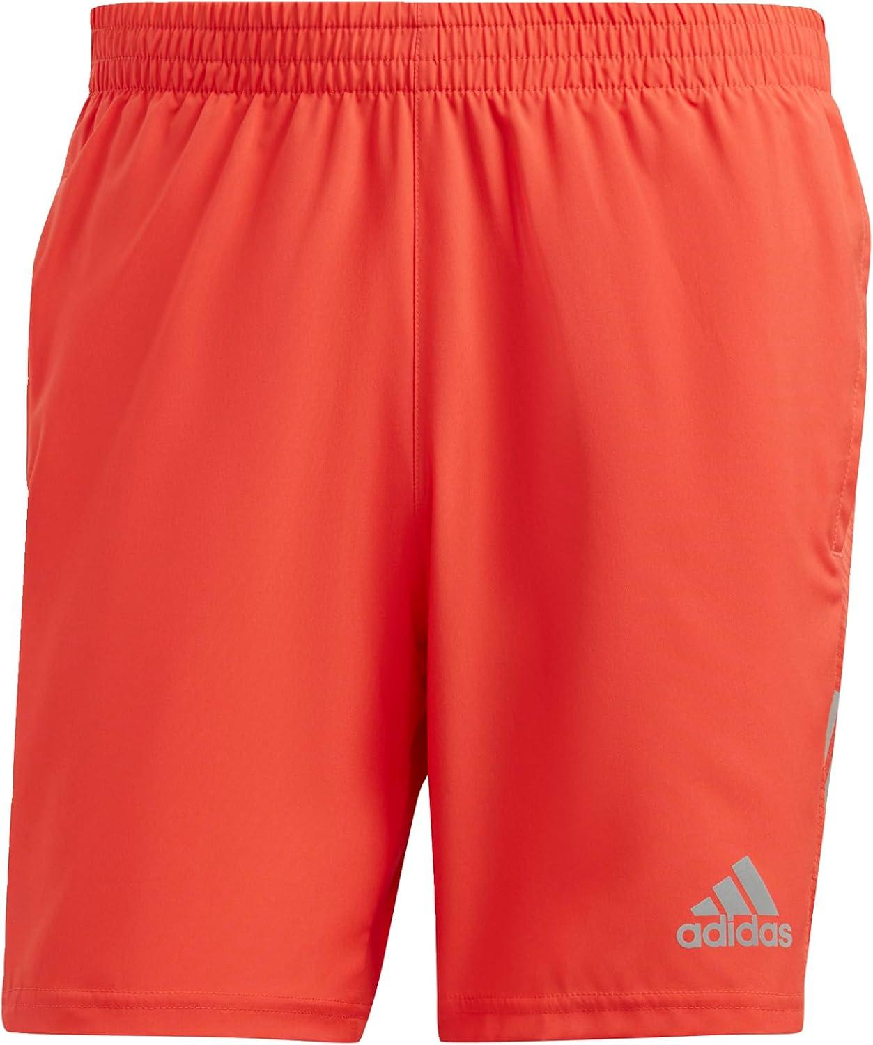 imageadidas Mens Own The Run ShortsBright RedReflective Silver
