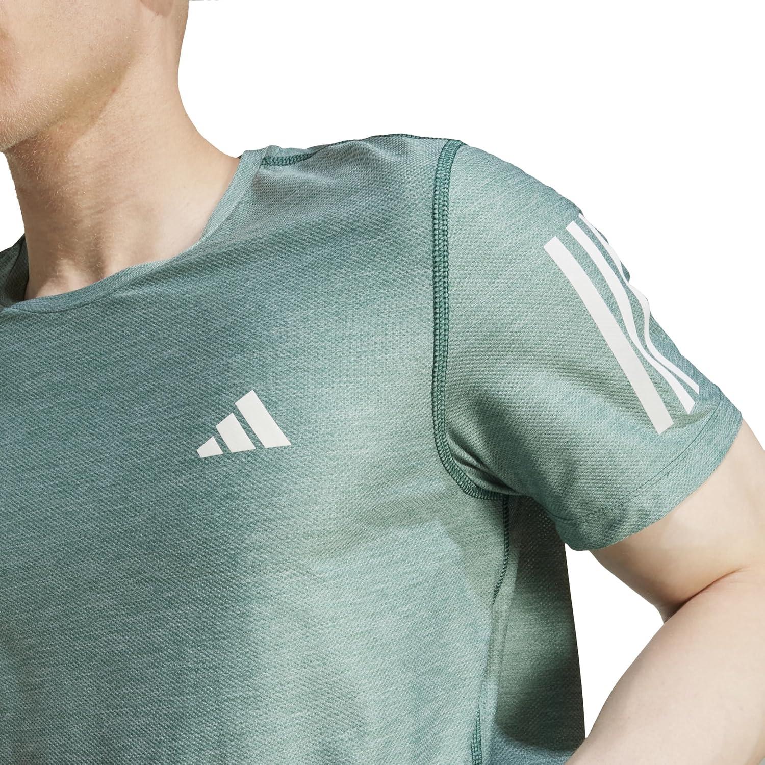 imageadidas Mens Own The Run TShirtCollegiate GreenWhite Melange