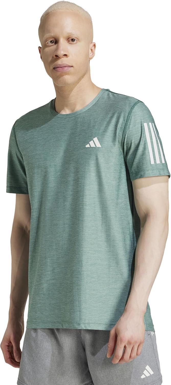 imageadidas Mens Own The Run TShirtCollegiate GreenWhite Melange