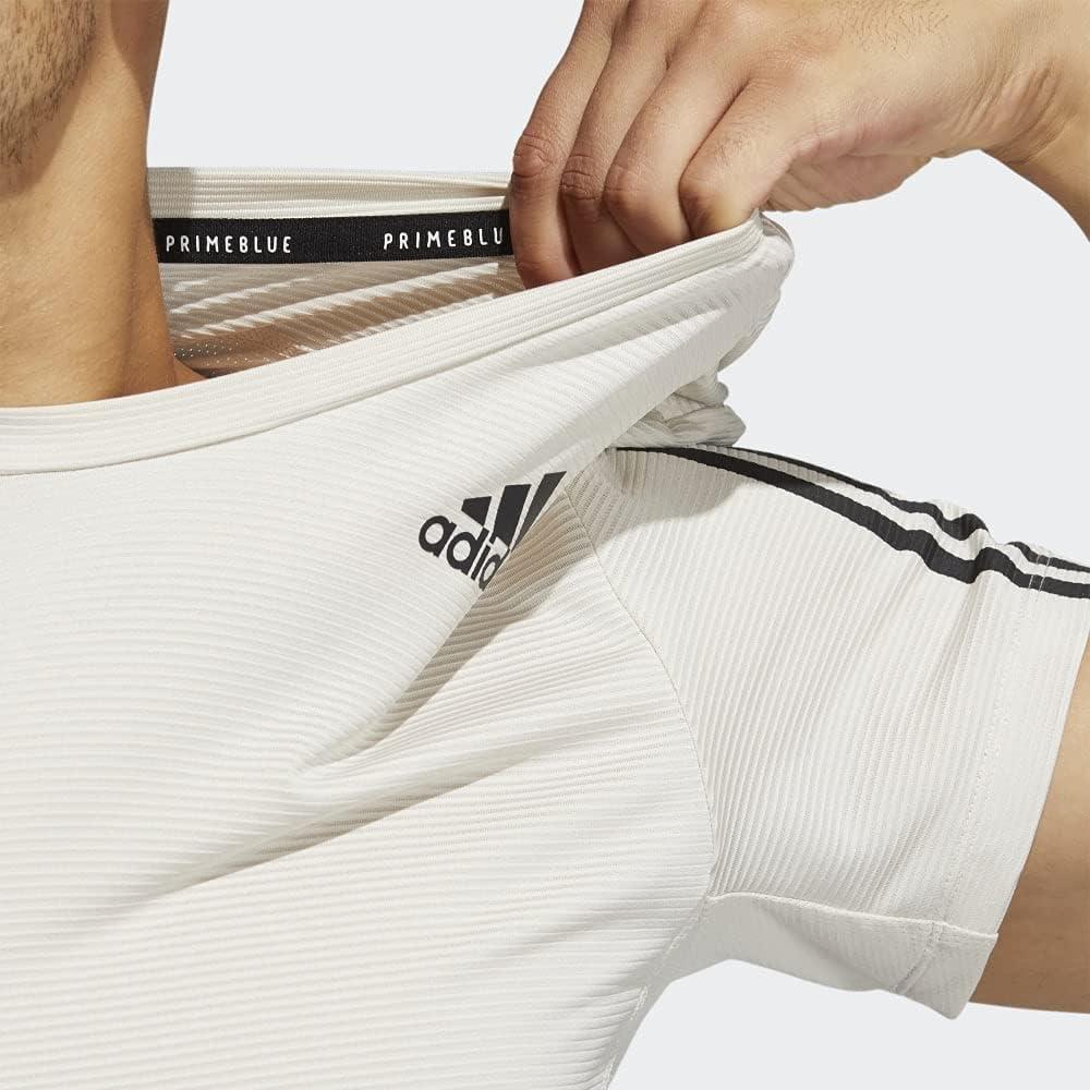 imageadidas Mens Primeblue Designed 2 Move 3Stripes TeeAlumina