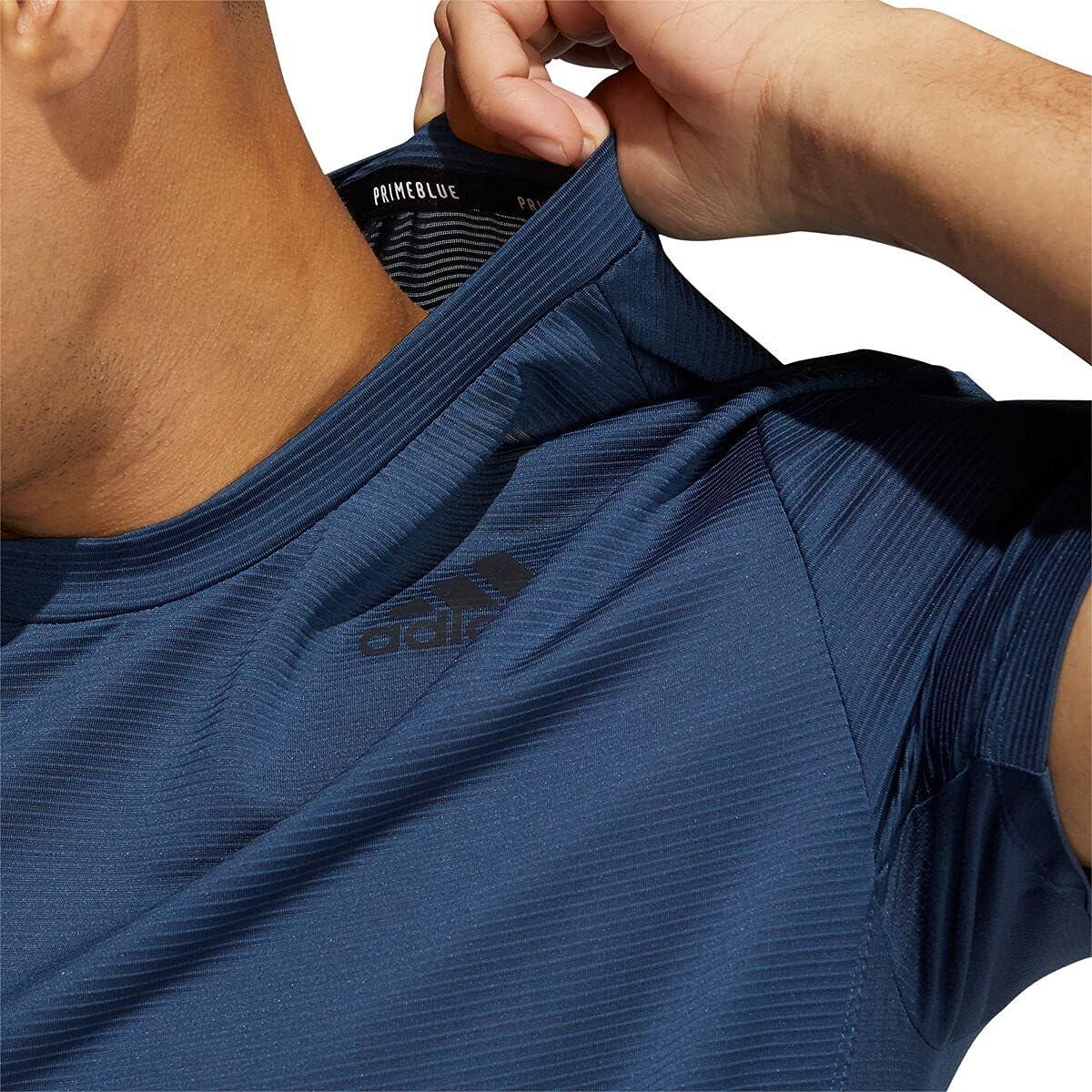 imageadidas Mens Primeblue Designed 2 Move 3Stripes TeeCrew Navy