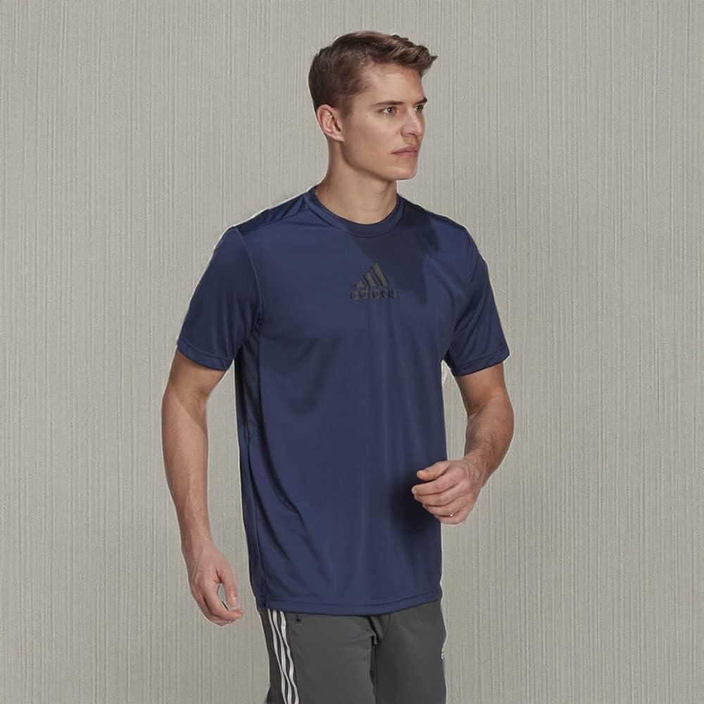 imageadidas Mens Primeblue Designed 2 Move 3Stripes TeeCrew NavyBlack