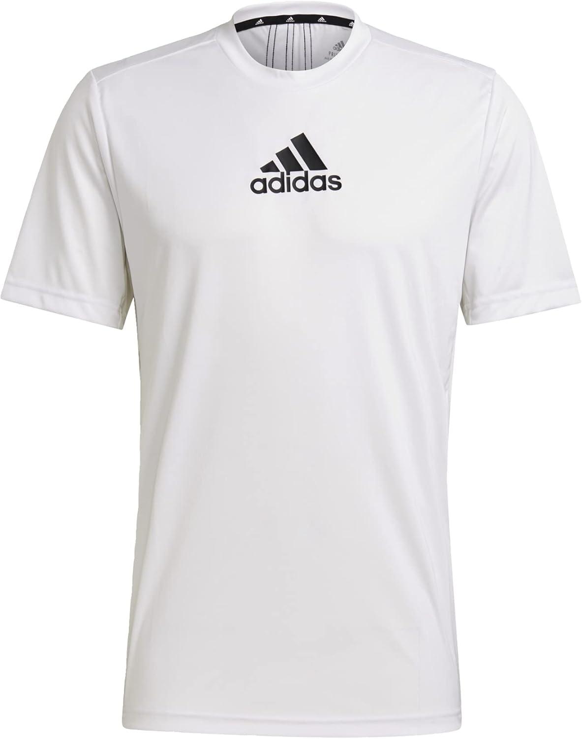 imageadidas Mens Primeblue Designed 2 Move 3Stripes TeeWhiteBlack