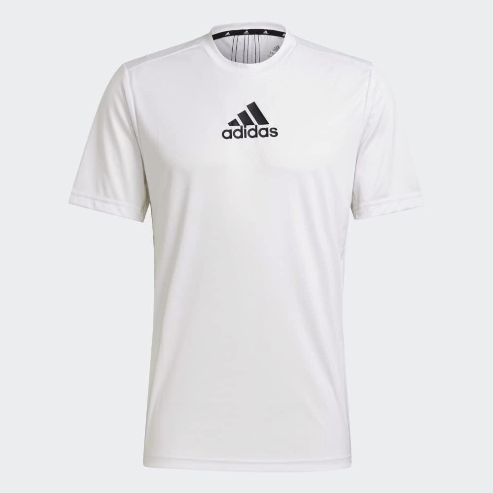 imageadidas Mens Primeblue Designed 2 Move 3Stripes TeeWhiteBlack