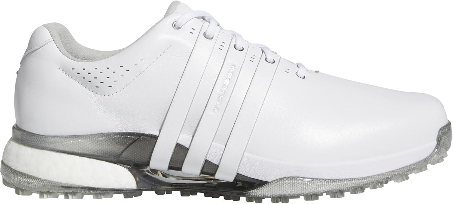 imageadidas Mens Tour360 25 Wide Spikeless ShoesFootwear WhiteFootwear WhiteSilver Metallic