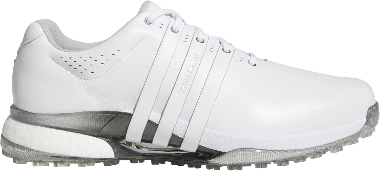 imageadidas Mens Tour360 25 Wide Spikeless ShoesFootwear WhiteFootwear WhiteSilver Metallic