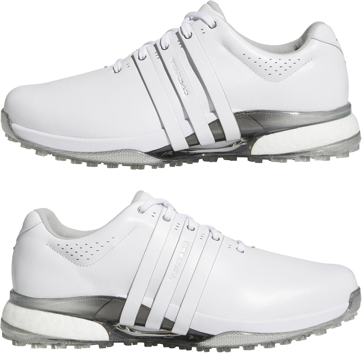 imageadidas Mens Tour360 25 Wide Spikeless ShoesFootwear WhiteFootwear WhiteSilver Metallic
