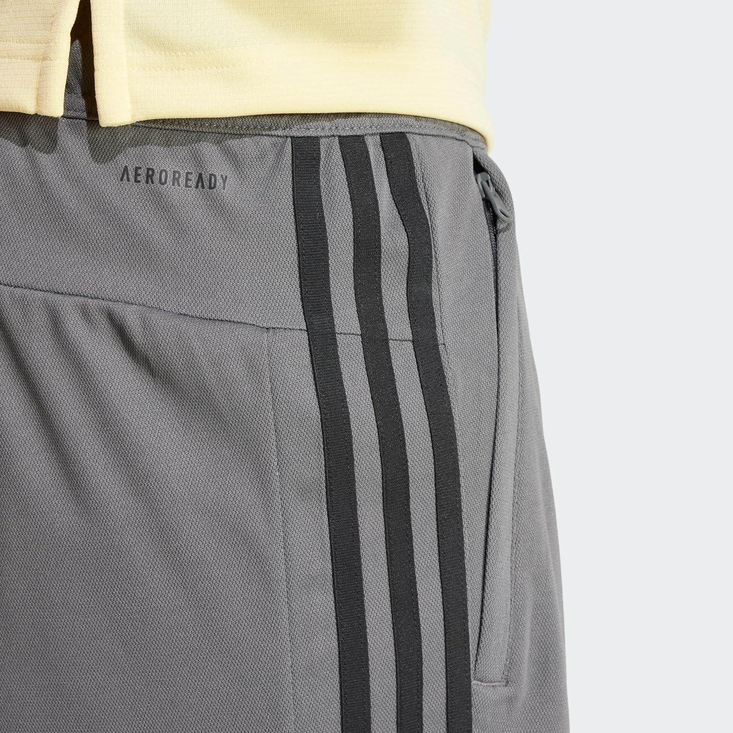 imageadidas Mens Train Essentials Piqu 3Stripes ShortsGrey Five Black