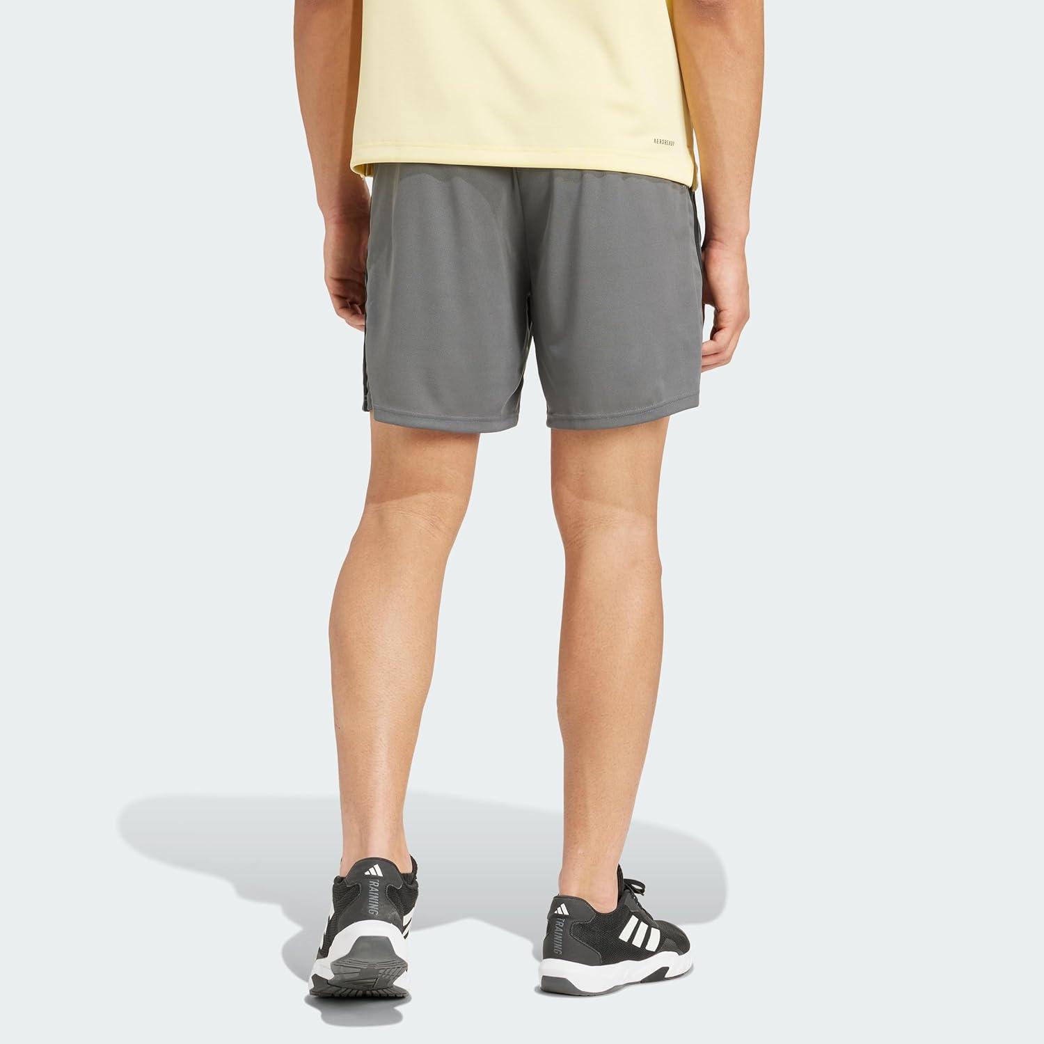 imageadidas Mens Train Essentials Piqu 3Stripes ShortsGrey Five Black