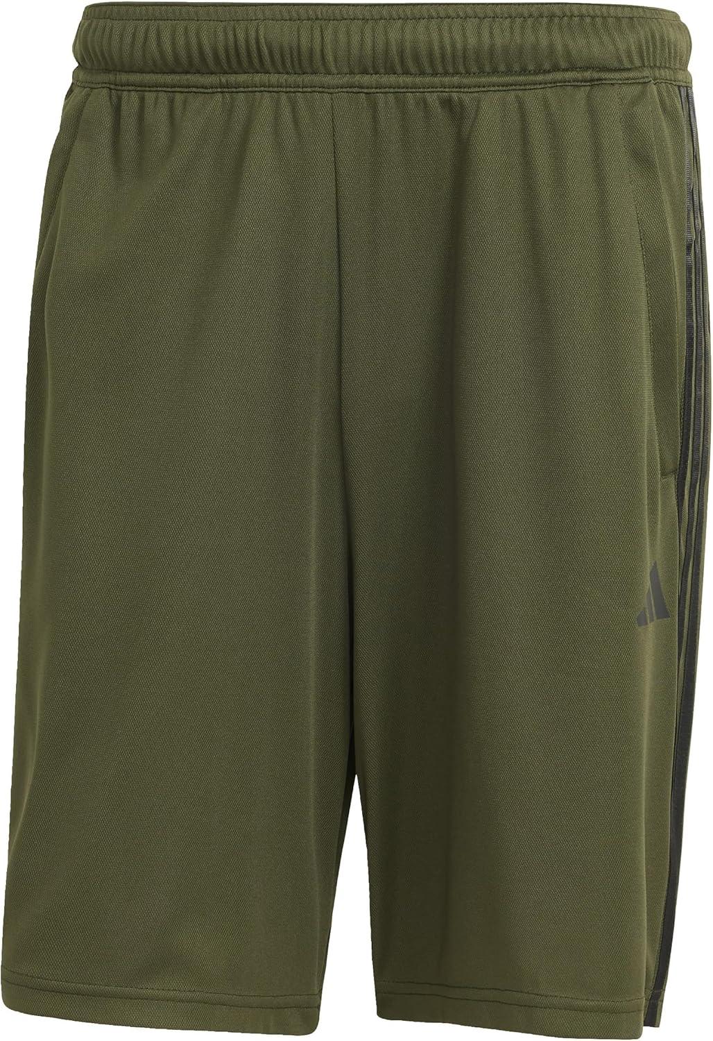 imageadidas Mens Train Essentials Piqu 3Stripes ShortsNight CargoBlack