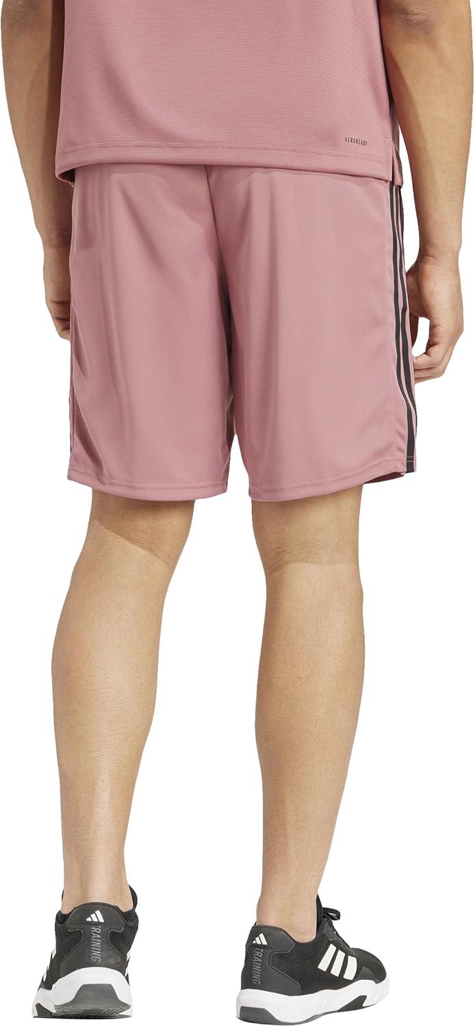 imageadidas Mens Train Essentials Piqu 3Stripes ShortsPreloved CrimsonBlack