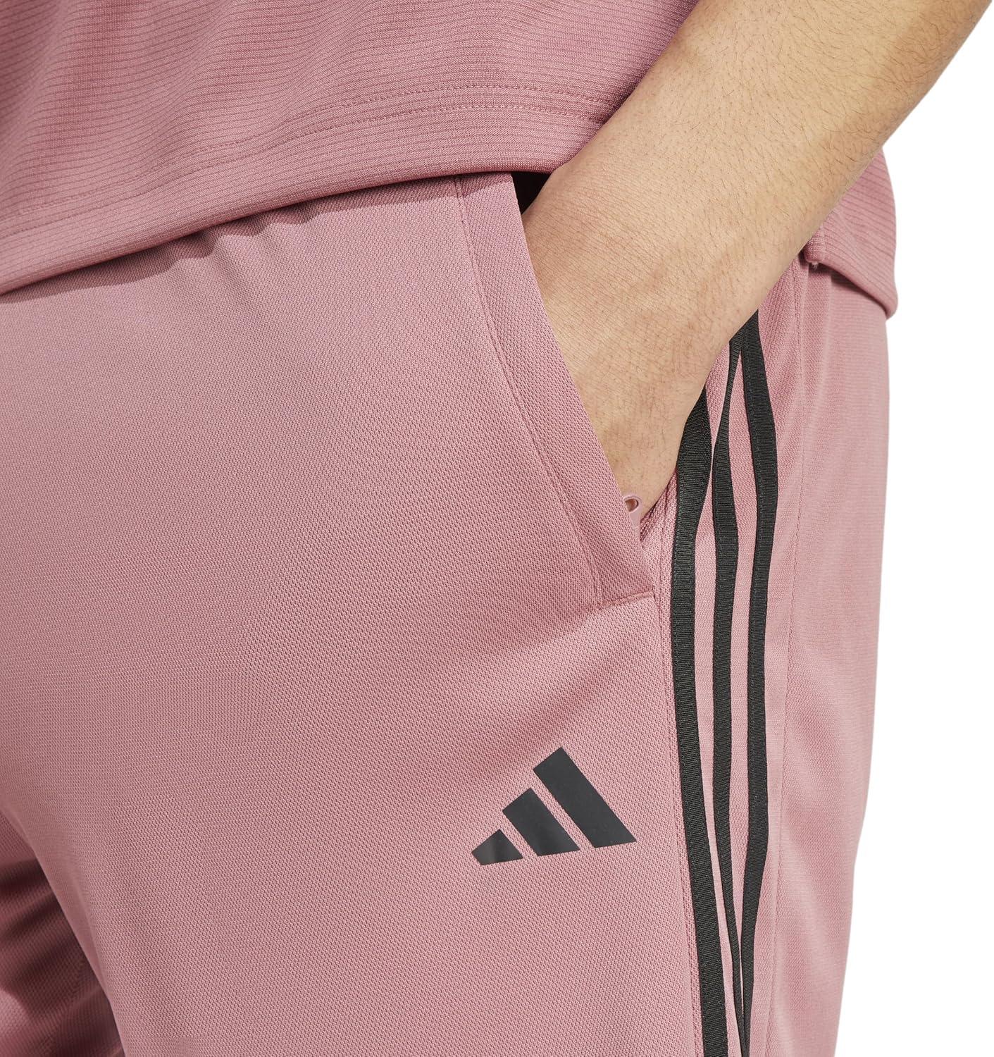 imageadidas Mens Train Essentials Piqu 3Stripes ShortsPreloved CrimsonBlack