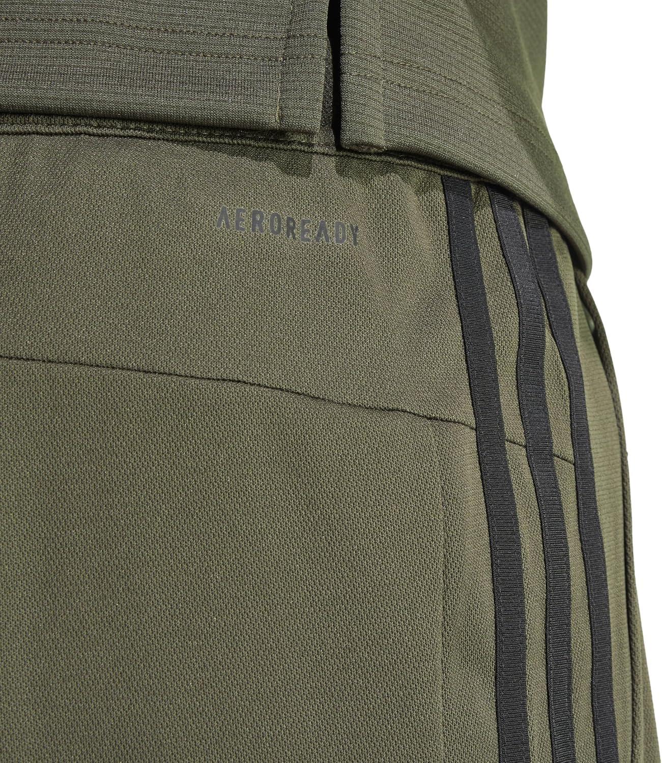 imageadidas Mens Train Essentials Piqu 3Stripes ShortsShadow OliveBlack