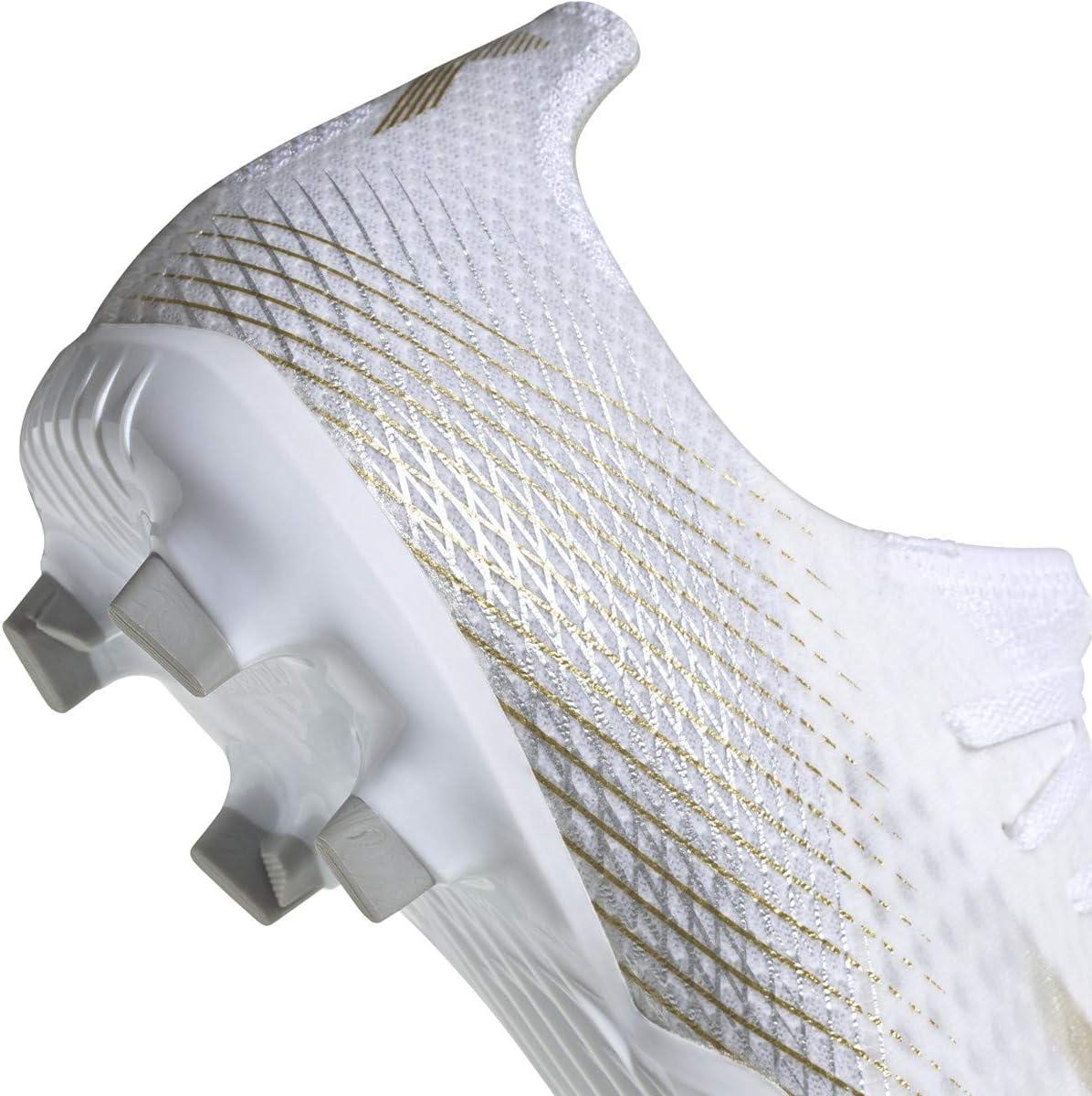 imageadidas Mens X GHOSTED3 Soccer ShoeWhiteMetallicgold MelangeSilver Metallicfirm Ground