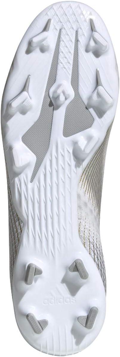 imageadidas Mens X GHOSTED3 Soccer ShoeWhiteMetallicgold MelangeSilver Metallicfirm Ground