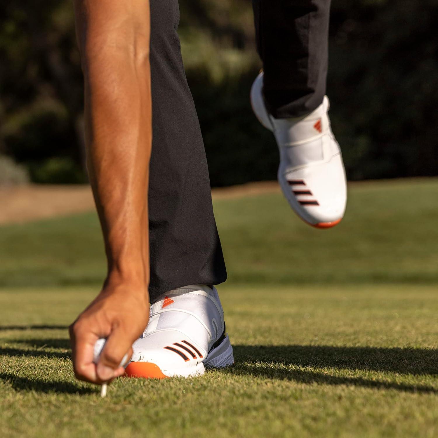 imageadidas Mens Zg23 Boa Wide Golf Sneakers Shoes WhiteFootwear WhiteCore BlackSemi Solar Red