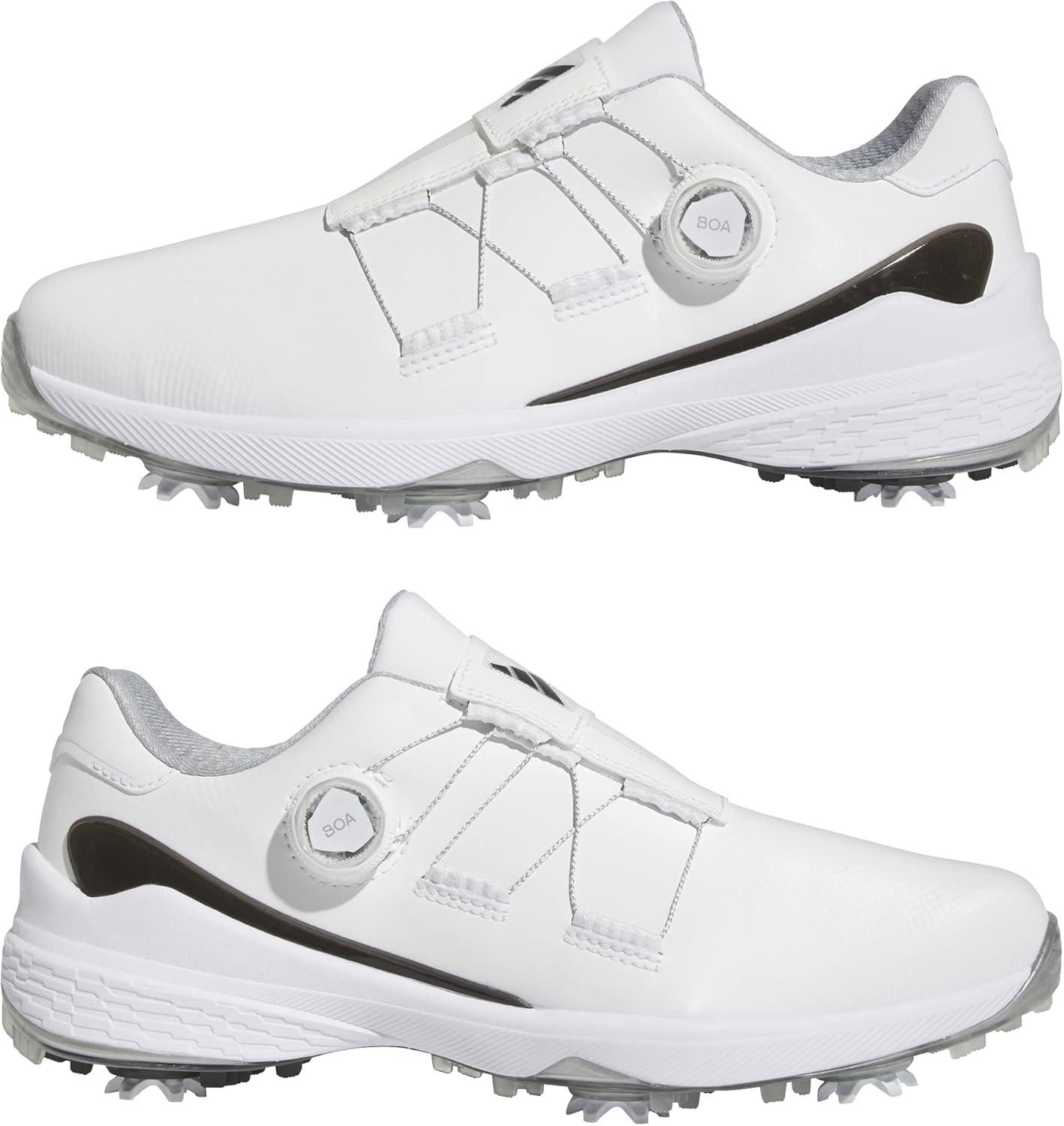 imageadidas Mens Zg23 Boa Wide Golf Sneakers Shoes WhiteFootwear WhiteCore BlackSilver Metallic