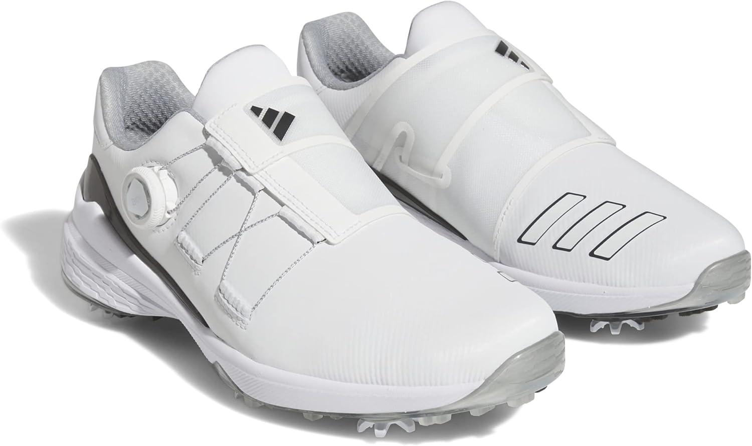 imageadidas Mens Zg23 Boa Wide Golf Sneakers Shoes WhiteFootwear WhiteCore BlackSilver Metallic