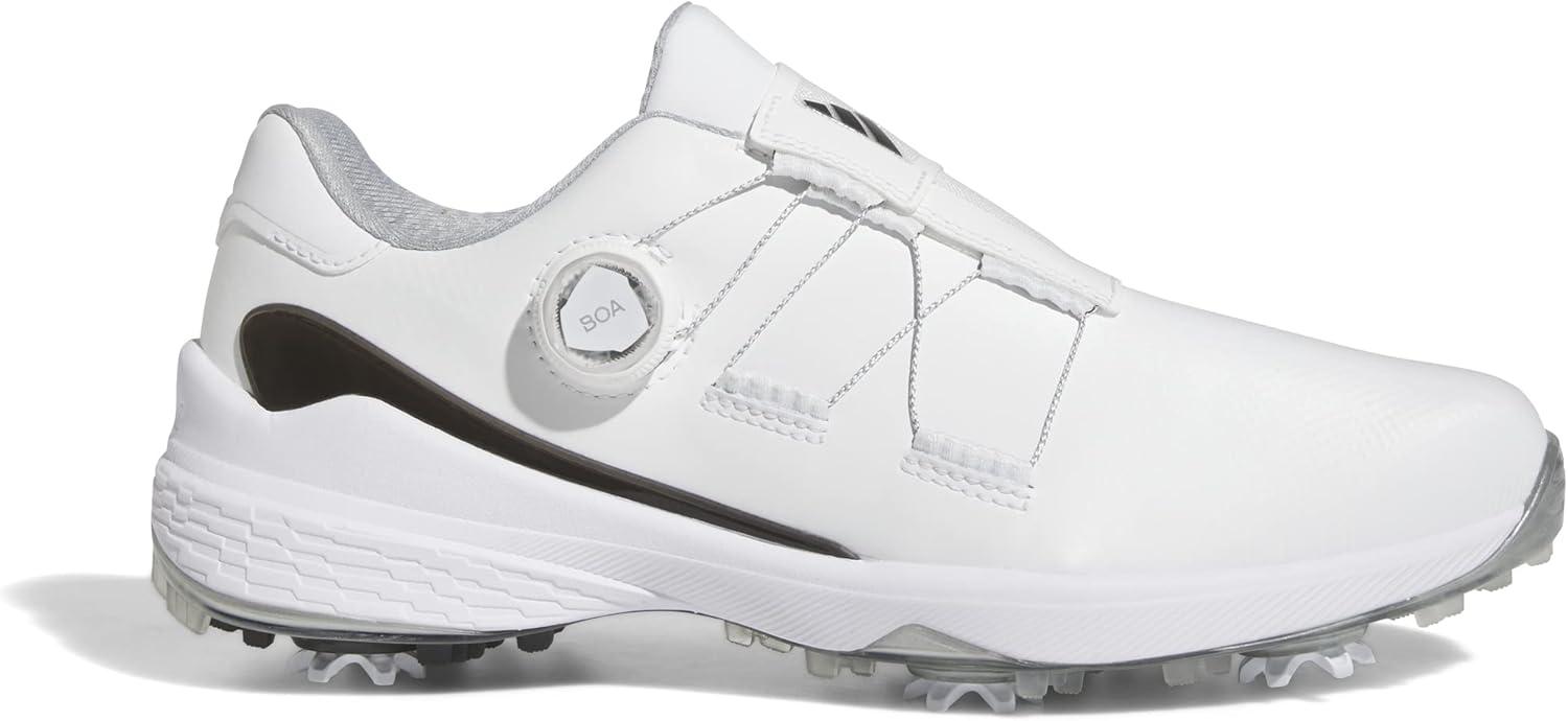 imageadidas Mens Zg23 Boa Wide Golf Sneakers Shoes WhiteFootwear WhiteCore BlackSilver Metallic