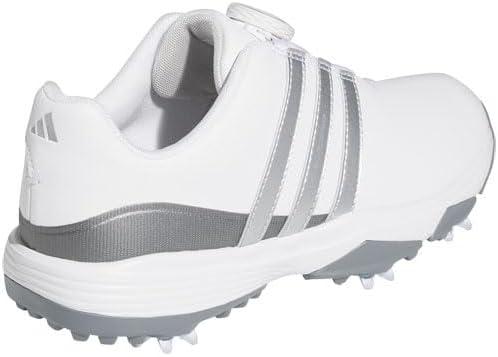imageadidas UnisexChild Tour360 24 Boa Golf ShoesFootwear WhiteSilver MetallicIron Metallic