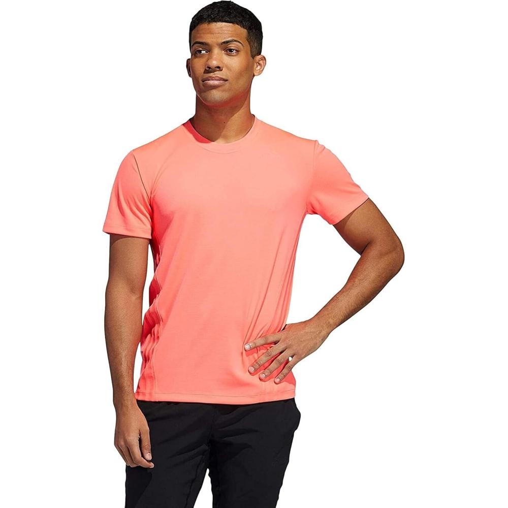 imageadidas Mens Aeroready 3Stripes TeeSignal Pink